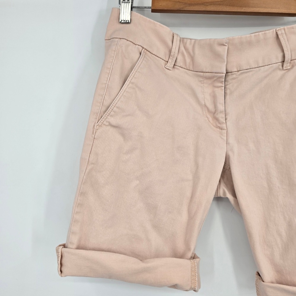 Loft Outlet Womens Bermuda Roll Shorts Khaki Pink Chino Cuffed Size 2 - Picture 4 of 7